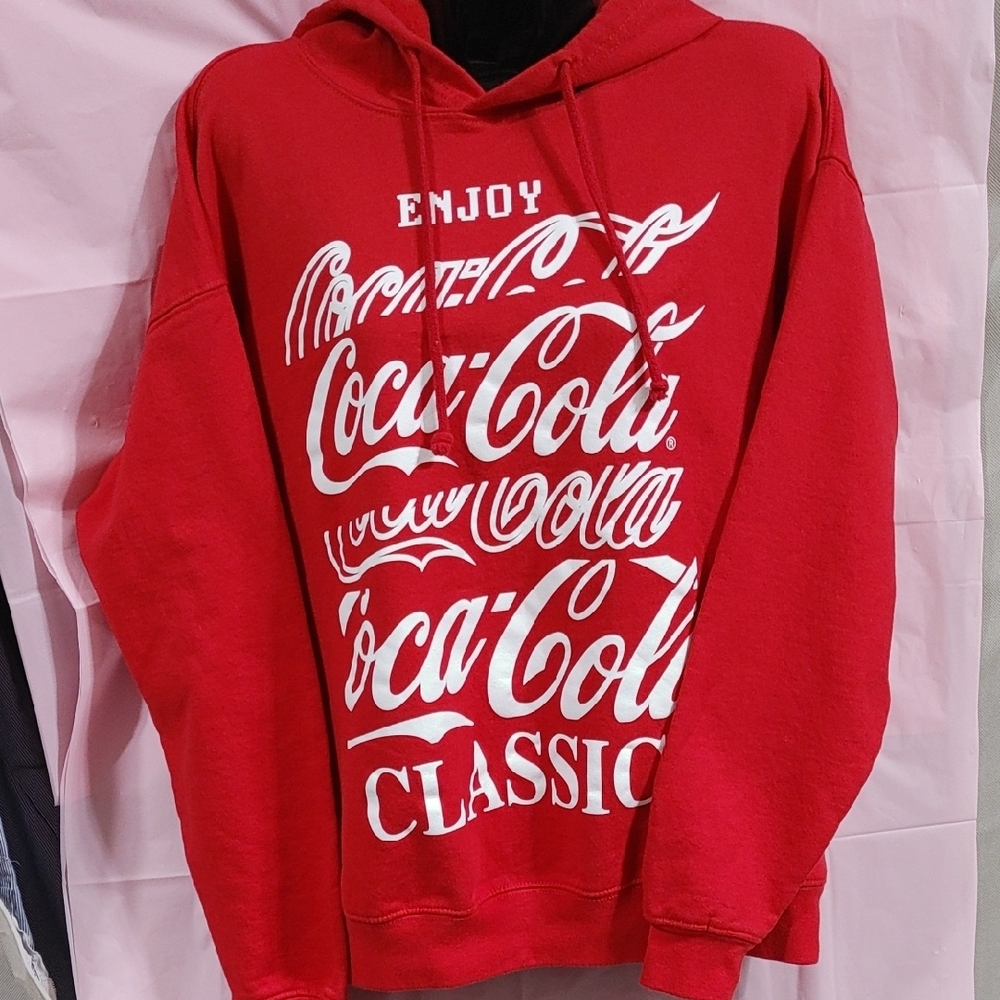 Coca Cola Red Hoodie Sweatshirt Womens Juniors Large